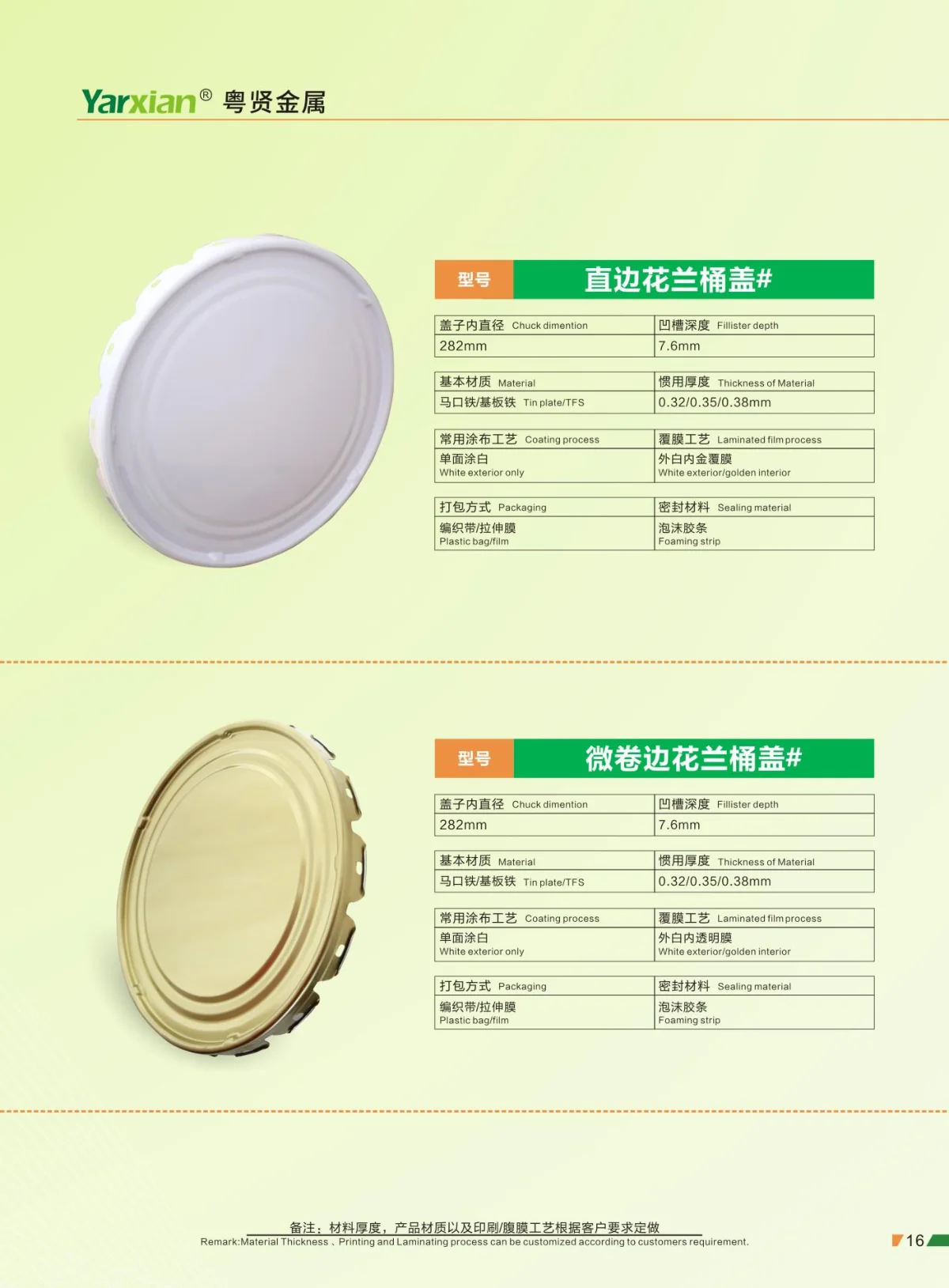 Straight-edge and tapered flower-basket lids