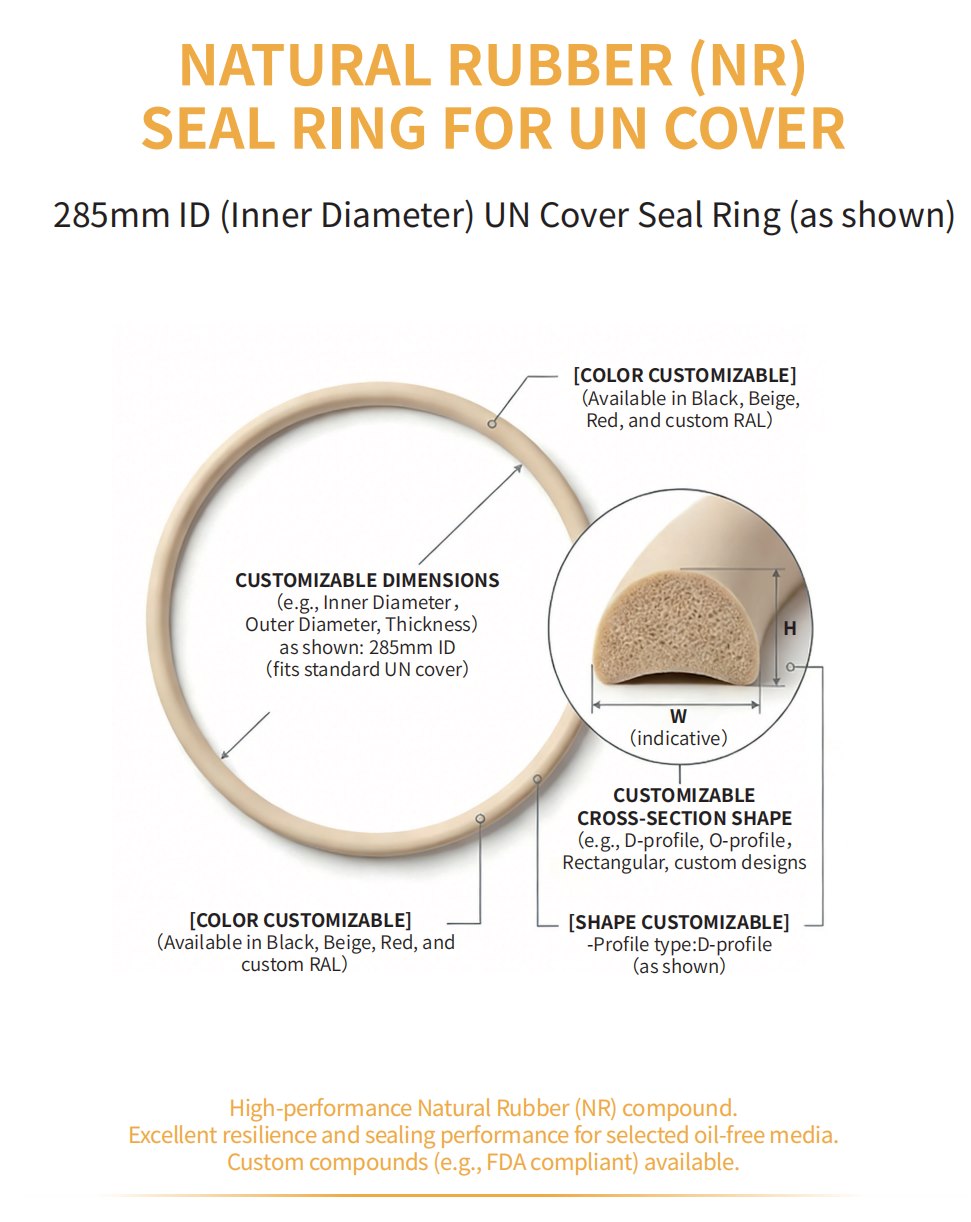 Natural rubber (NR) gasket